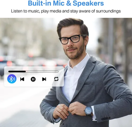 Miniatura 6 de GenXenon - Lentes inteligentes Bluetooth, gafas de audio Bluetooth para mujeres y hombres, sonido de oído abierto con micrófono y altavoces, manos