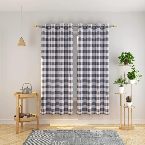 Miniatura 136 de Cortinas de 24 pulgadas de largo con diseño Buffalo Check Gingham Plaid para ventanas de cocina y baño, tratamiento para ventanas con 2 paneles