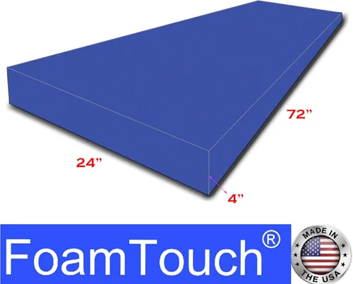 Miniatura 2 de FoamTouch Espuma azul de alta densidad de 4 pulgadas de grosor x 24 pulgadas de ancho x 72 pulgadas de largo, ideal para acolchado de espuma