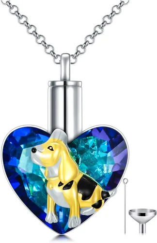 Miniatura 9 de AOBOCO Collar de urna de perro de plata esterlina para cenizas, recuerdo conmemorativo de perro, joyería de cremación, regalos para mujeres amantes