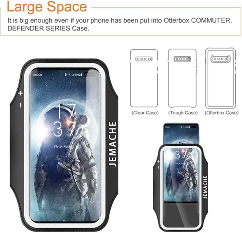 Miniatura 5 de Brazalete para Samsung Galaxy S25 S24 S23 S22 S21, entrenamiento de gimnasio, correr, teléfono, brazo banda compatible con Otterbox Defender Case