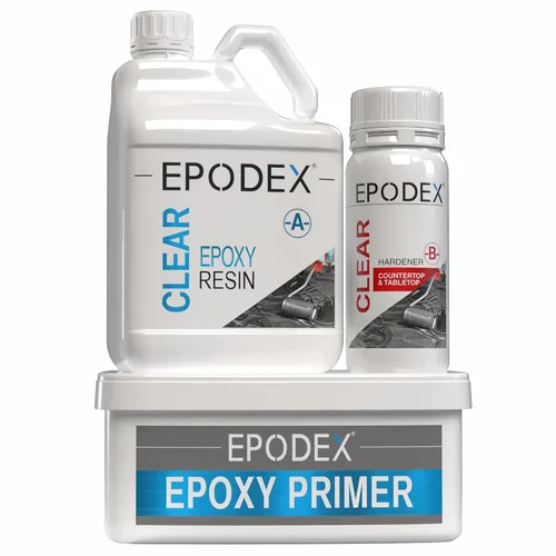 Miniatura 9 de EPODEX Kit de resina epoxi para encimera y mesa, kit de encimera epoxi para encimeras de cocina, mesas y tapas de bar con acabado transparente - Kit