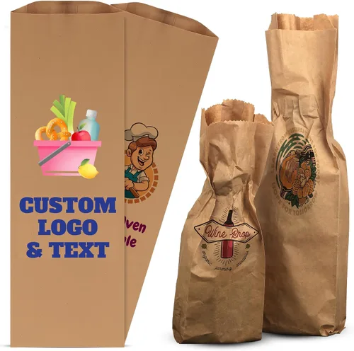Miniatura 12 de MT Products Bolsas de vino Kraft de 3.75 x 2.25 x 11.5 pulgadas, bolsas de papel desechables para regalo, paquete de 1000