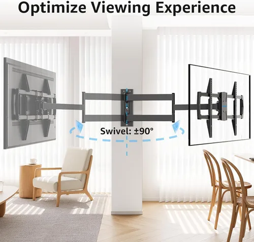 Miniatura 3 de MOUNTUP Soporte de pared para TV de esquina para la mayoría de televisores de 42 a 75 pulgadas con extensión larga de 32", soporte de pared para TV