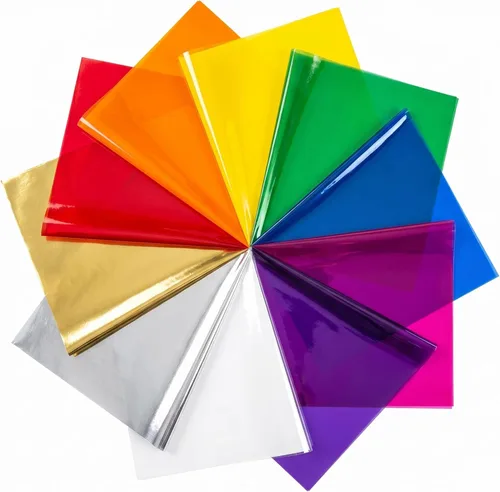 Hojas de celofán de colores de 8.0 x 8.0 pulgadas, papel de celofán de colores, hojas transparentes de colores, papel de celofán, celofán para 10