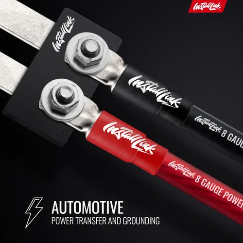 Miniatura 3 de Install Link Cable de alimentación o tierra de calibre 8 AWG de 25 pies, color rojo, 25 pies negro (50 pies en total), CCA Cable de alimentación