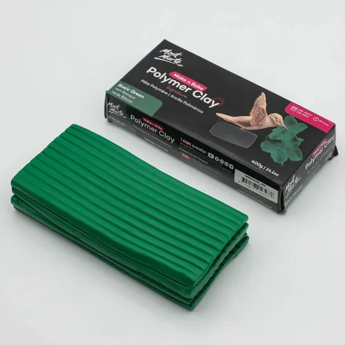Miniatura 4 de Mont Marte Make n Bake - Arcilla polimérica Signature Basic Green de 14.11 oz (14.1 onzas), bloque para hornear, suave y lisa, esculpiendo, Verde