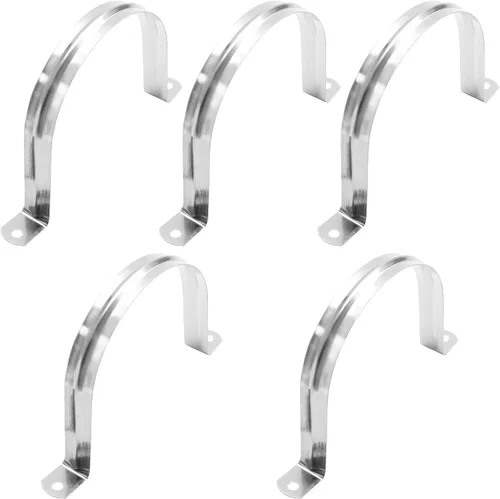 Bonsicoky 5 correas de tubo rígido M100, 4 pulgadas de acero inoxidable con 2 agujeros para cable U abrazadera de tubo para fijación de tuberías o