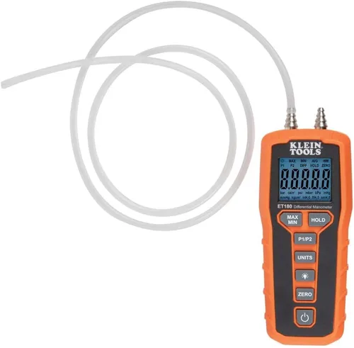 Miniatura 12 de Klein Tools 80142 Kit de detector de fugas de gas, detector de gas combustible, manómetro digital y comprobador de presión HVAC, doble puerto, 2