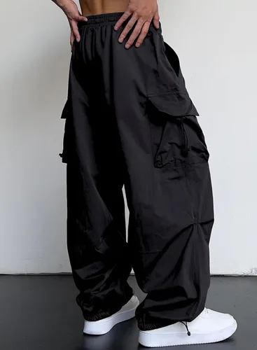 Miniatura 3 de JMIERR Pantalones Cargo Holgados para Hombre de Moda Casuales Pantalón de Paracaídas Ajuste Holgado Harem Joggers con Bolsillos para Ropa Urbana