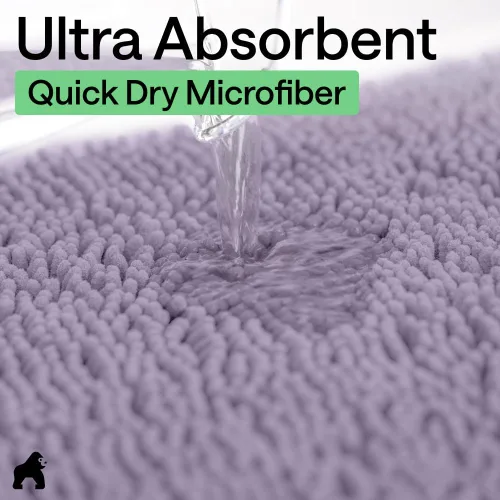 Miniatura 239 de Gorilla Grip - Tapete de baño de felpilla gruesa, suave y absorbente, secado rápido, de microfibra, con reverso de caucho, para piso de ducha, Nube