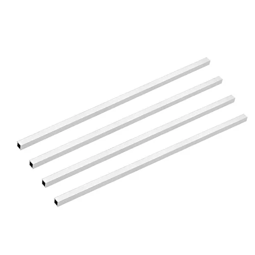 Miniatura 20 de uxcell Tubo cuadrado de aluminio 6063, 6mmx6mmx1mm de espesor de pared, 200mm de longitud, tubo de tubería recta sin costuras, 4 piezas