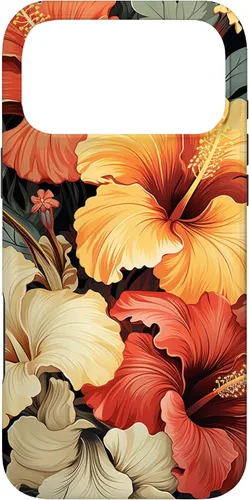 Miniatura 22 de Funda para iPhone 13 Pro Max con diseño tropical hawaiano amarillo rojo hibisco plumeria