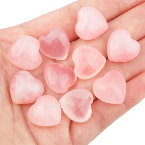 Miniatura 3 de Rockcloud Cristal curativo de cuarzo rosa de 0.5 pulgadas, piedra de preocupación tallada para chakras, reiki, equilibrio (paquete de 10)