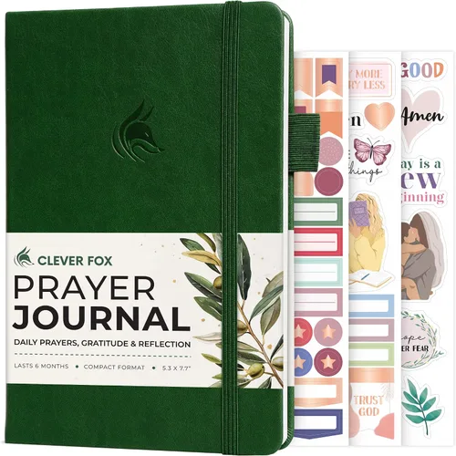Miniatura 9 de Clever Fox Diario de oración – Cuaderno devocional diario y gratitud – Planificador religioso y libro de dioses – Regalos y accesorios basados