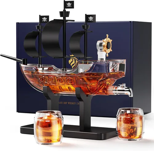 Miniatura 9 de Kollea Regalos de cumpleaños para hombres, papá, juego de decantador de whisky con 2 vasos, dispensador de licor para bar en casa, ideas de regalo