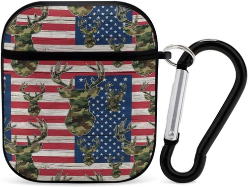 Miniatura 27 de Funda para Apple AirPod 2 y 1 TPU suave compatible con AirPod 2 y 7 con diseño de bandera estadounidense Pattern1081
