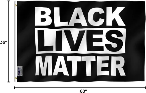 Miniatura 7 de ANLEY Fly Breeze - Bandera Black Lives Matter de 3 x 5 pies, color vivo y a prueba de decoloración, cabecera de lona y doble costura, banderas BLM