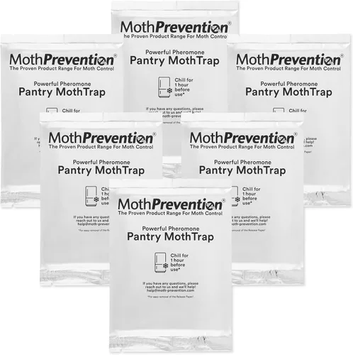 Miniatura 5 de MothPrevention Potentes trampas para polillas de despensa, paquete de 6, asesino de polillas con feromonas, trampa para polillas de cocina para tu