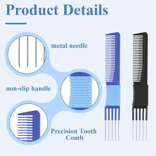 Miniatura 2 de 2 peines con púa para el cabello, peine para peinado, peinetas de elevación para mujeres y hombres, cabello rizado con puntas en las puntas, peines