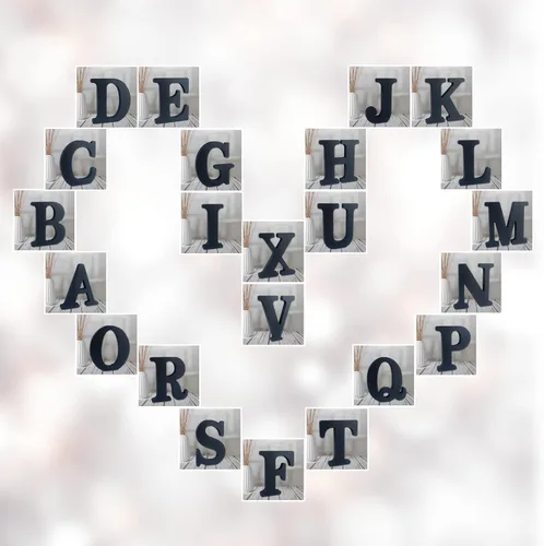 Miniatura 5 de AOCEAN Letras de madera de 6 pulgadas en negro, letra de madera sin terminar para letras decorativas de pared, letras en relieve, letrero de corte B