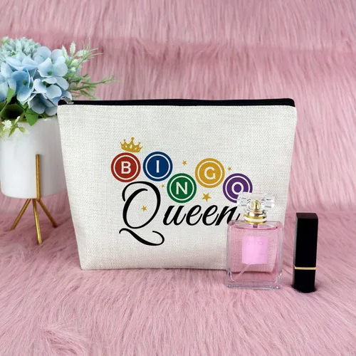 Miniatura 7 de Sfodiary Regalos de juego de bingo para adolescentes, bolsa de maquillaje para amantes del bingo y reina para jugadores, amantes del casino, bolsa