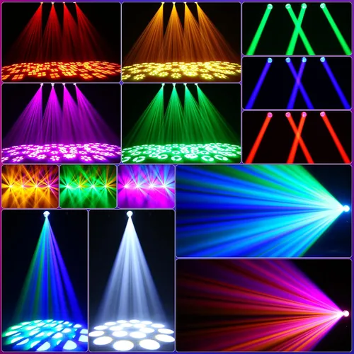 Miniatura 4 de U`King Luces de Cabeza Móvil con Haz de 150W, Prisma de 18 Facetas, Estroboscópico/Haz/Foco/Iluminación de Escenario Wash, 8 Gobos y 8 Colores, Foco