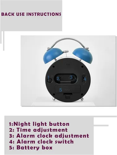 Miniatura 7 de Reloj despertador para niños, reloj analógico para niños, relojes despertadores para dormitorios con personas que duermen mucho con calcomanías