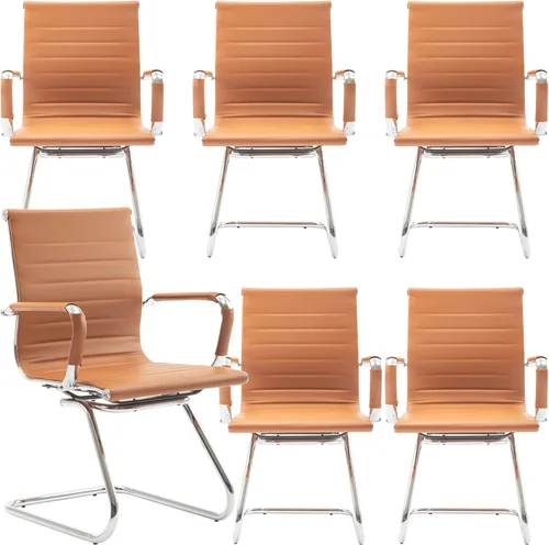 Miniatura 34 de Juego de 2 sillas de sala de conferencias, sillas de sala de espera con brazos, sillas de recepción de piel sintética sin ruedas, sillas