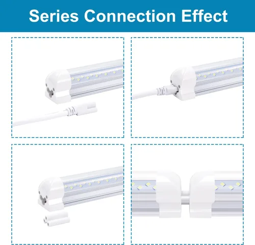Miniatura 8 de Lámpara LED de tienda de 8 pies, forma de V, 120 W, 14400 lúmenes, 6000 K (blanco frío), lámpara de tubo integrada T8 de 8 pies y 96 pulgadas, Plug