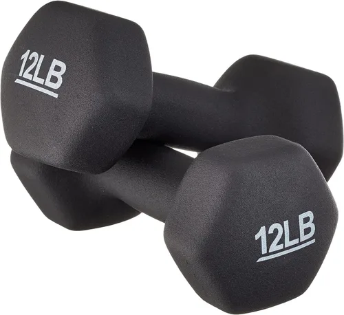 Miniatura 12 de Amazon Basics - Mancuerna de entrenamiento de fácil agarre, con revestimiento de neopreno, disponibles en varios juegos y pesos