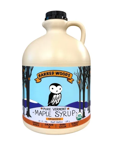Miniatura 7 de Barred Woods Maple - Jarra de Medio Galón Jarabe de Arce Puro Orgánico de Vermont 64 oz - Grado A Ámbar Rico