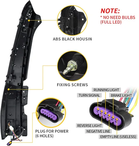 Miniatura 5 de YUANZHENG Conjunto de luces traseras LED completas para [Cadillac Escalade 3ª generación SUV 2007 2008 2009 2010 2011 2012 2013 2014] Lámpara Humo