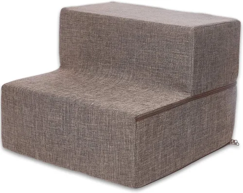 Best Pet Supplies Escalera de Espuma Antideslizante para Perros y Rampa para Mascotas, Soporte de Escalón Interior Equilibrado - Escalera Plegable,
