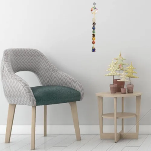 Miniatura 4 de Árbol de la vida hecho a mano con 7 piedras de chakras, cristales curativos, adorno colgante para decoración del hogar A-estilo 1