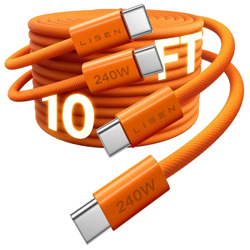 Miniatura 7 de LISEN Cable USB C a USB C, cable C a C de 240 W de carga rápida [1.6 pies, paquete de 2] cargador tipo C de carga rápida USBC a USBC cable para Negro