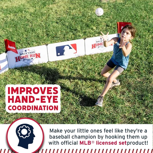 Miniatura 6 de Franklin Sports MLB - Estadio de béisbol para niños en el patio trasero - Juego de béisbol de plástico para niños con paredes de jonrón, bate, bolas