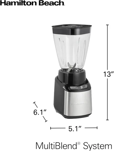 Miniatura 8 de Hamilton Beach MultiBlend Batidora de batidos con 4 tarros y tapas inastillables sin BPA; tarro grande de 32 onzas, molinillo de 8 onzas para nueces