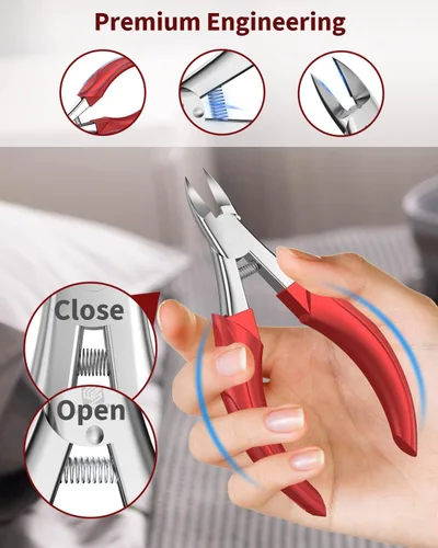 Miniatura 4 de Cortaúñas de pies, 4 piezas para personas mayores, uñas gruesas, acero inoxidable resistente, punta afilada, cortaúñas de uñas profesionales