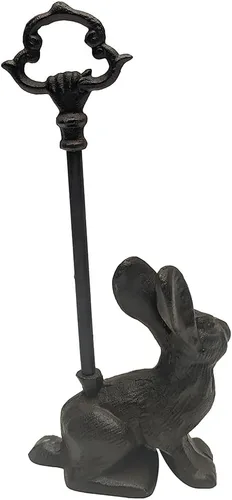 Miniatura 3 de Treasure Gurus - Tope de puerta de conejo de hierro fundido pesado para puerta, tope de puerta de conejo, decoración del hogar