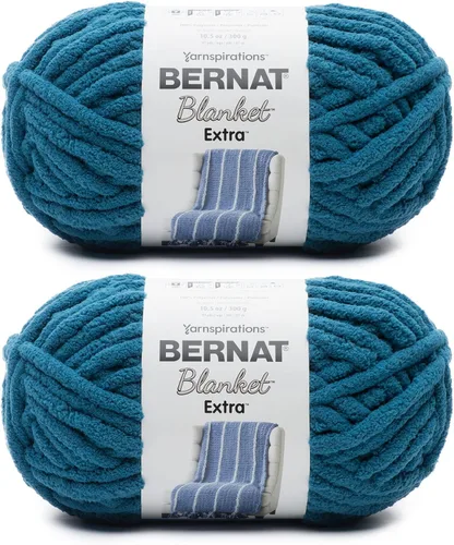 Miniatura 15 de Bernat - Estambre para mantas Extra Negro, 2 paquetes de 300g/10.5 onzas, poliéster, #7, jumbo, tejido de punto/ganchillo