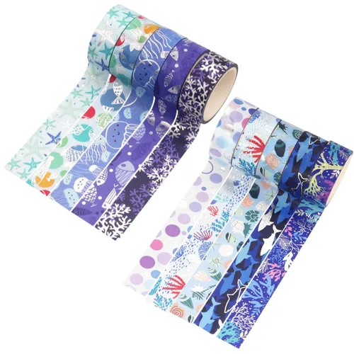 Miniatura 8 de Juego de 20 rollos de cinta washi floral de 0.591 in de ancho, cintas decorativas de papel para álbumes de recortes, diario, planificador