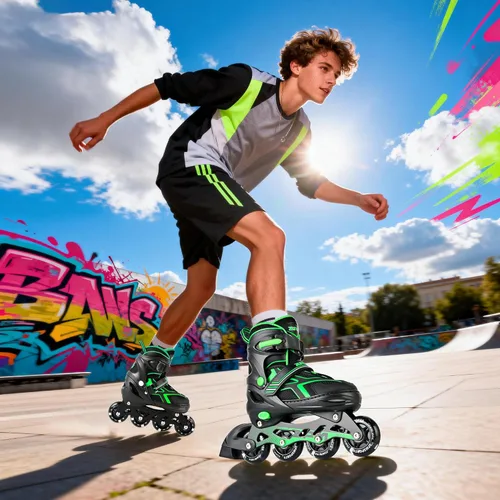 Miniatura 10 de 2PM SPORTS - Patines en línea ajustables Torinx verde para niños, patines divertidos para principiantes para niños, jóvenes, niñas, hombres