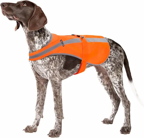 Chaleco reflectante para perros de razas medianas y grandes, chaleco de seguridad para perros de alta visibilidad con campanilla removible para