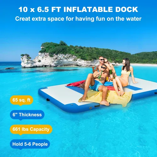 Miniatura 3 de VEVOR Inflatable Floating Dock Azul