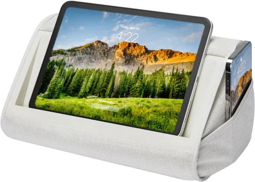 LAPGEAR Soporte de almohada para tablet, ranura de 11 pulgadas para iPads, Galaxy Tabs, Kindles, lectores electrónicos y teléfonos, soporte