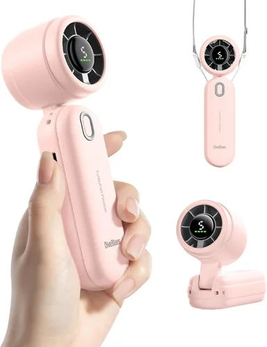 Miniatura 9 de Diveblues Ventilador turbo de mano portátil de alta velocidad, alimentado por batería recargable USB, pequeño ventilador de bolsillo portátil