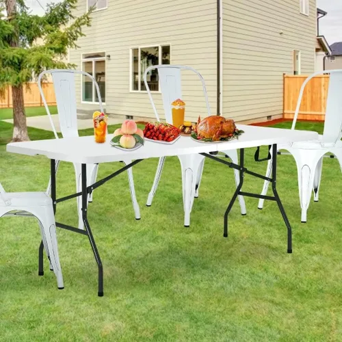 Miniatura 2 de Mesa de campamento de 4 pies, mesa plegable de altura portátil, mesa plegable ajustable con asa, mesa portátil de picnic adecuada para fiestas