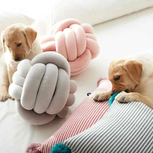 Miniatura 8 de Almohada redonda de nudo para decoración de habitación de niños, juguetes de peluche para aliviar el estrés (menta, 11 pulgadas/11.0 in)