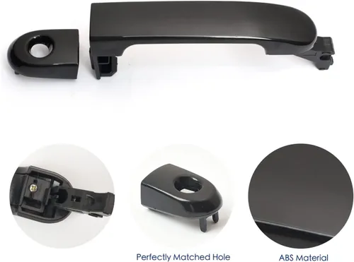 Miniatura 4 de Manija de puerta exterior para Nissan Versa 2007-2012, lado del conductor delantero izquierdo con llavero, reemplaza NI1310130 82363, Negro